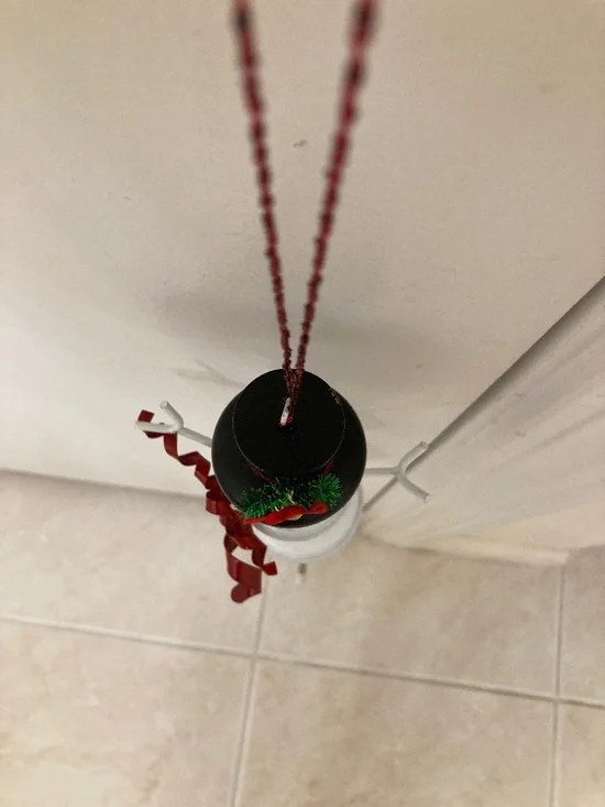 Festive Snowman Bell Ornament - Picture 3 of 4